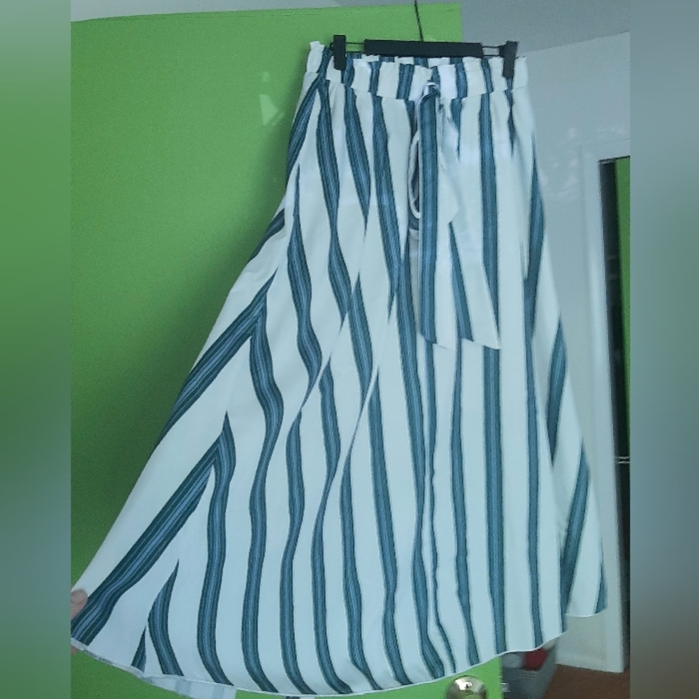 Striped White and Blue Women's Skirt
